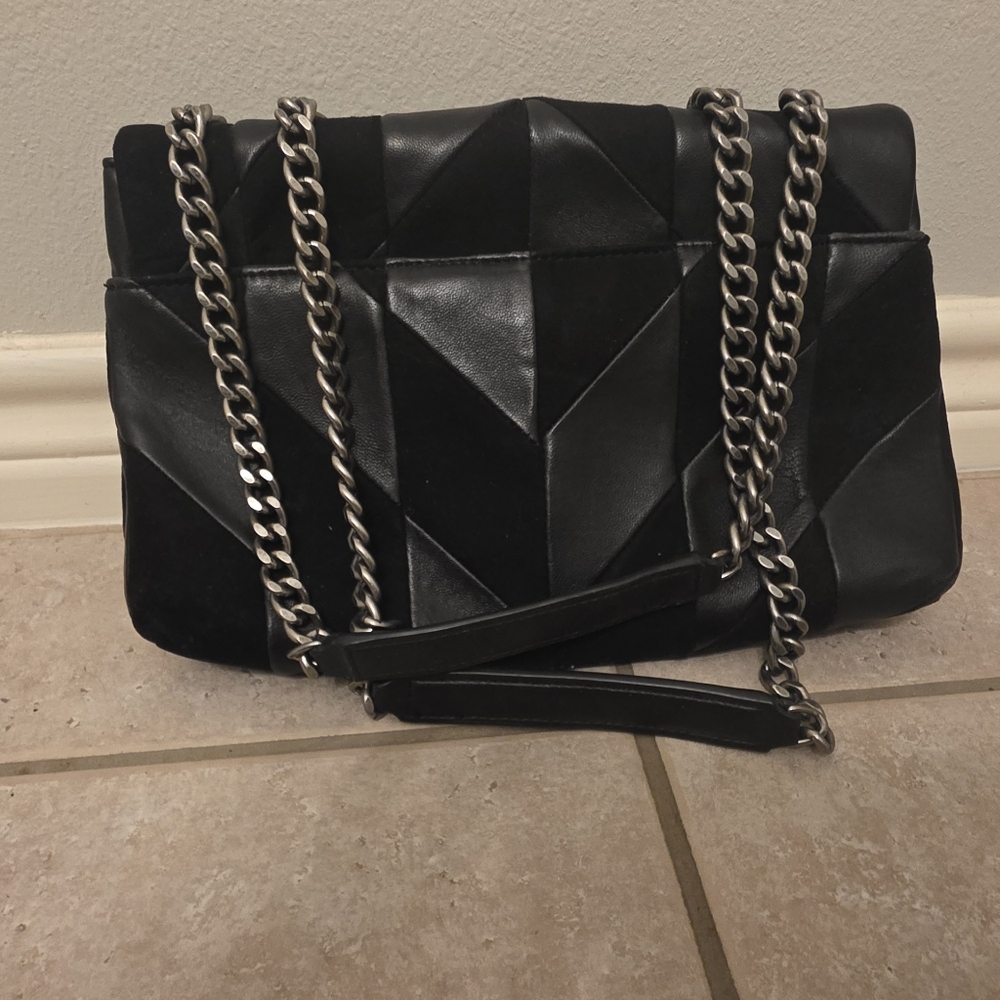 Karl Lagerfeld Black Geometric Shoulder Bag - Picture 2 of 4